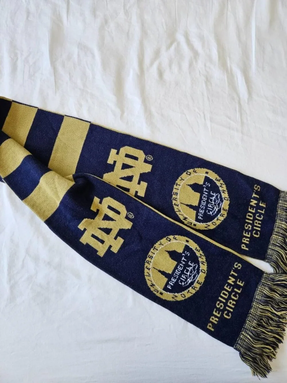 Notre Dame Fighting Irish Scarf Blue Gold President's Circle Cavanaugh Council